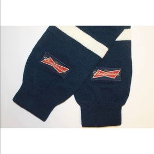 Budweiser Men Scarf Blue White Stripe Brewery Beer 49X7 Inches Winter